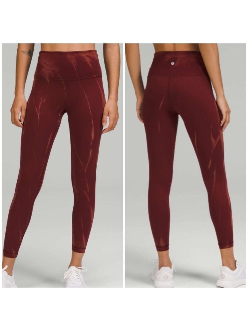 Lululemon Wunder Train High-Rise Tight 25" in Sun Bleached Wash Red Merl…